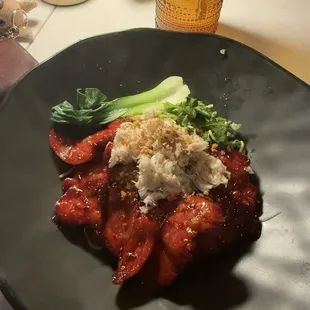 Crab meat egg noodles