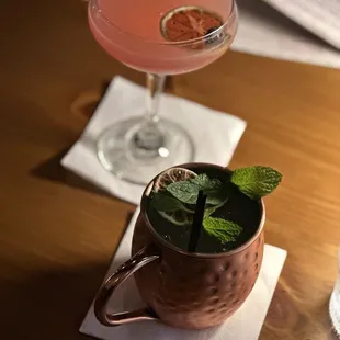 Moscow mule and Cosmopolitan