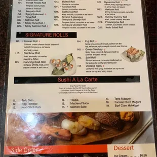 menu