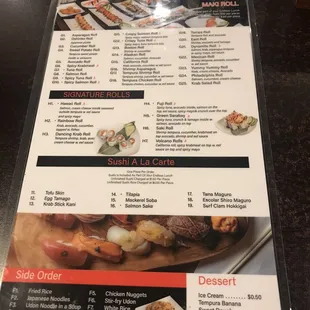 Lunch menu