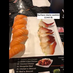sashimi, sushi, sushi and sashimi, food