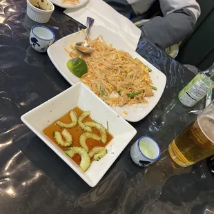 Apple Sake, cucumber salad, chicken pad Thai, and Kirin.  Forgot to take a picture before we dove in! It was amazing!