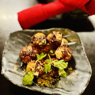 a plate of sushi