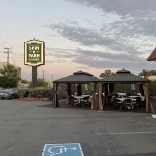 Outside of restaurant/outside seating