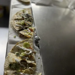 a long line of tacos