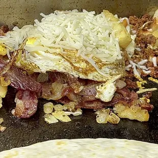 Loaded breakfast burger