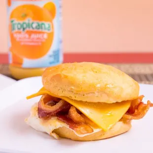 Bacon, egg, and cheese biscuit