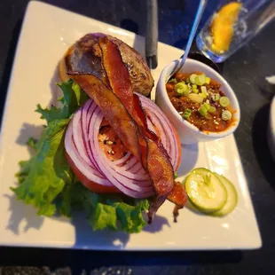 Sak's juicy Lucy  Amazing! Add Bacon!  Service was Great!