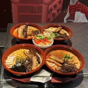 Variety of Ramen bowls