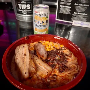 Miso with house yellow noodles and extra chashu pork :))