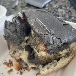 I met my challenge today. Thick outside. Mushy inside. Too sweet icing.  They just don't work together.