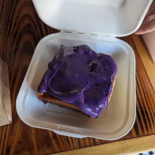 Ube purple sweet potato mochi roll