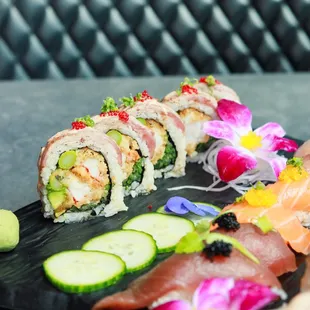 Earth &amp; Sea Roll and Assorted Nigiri Sushi