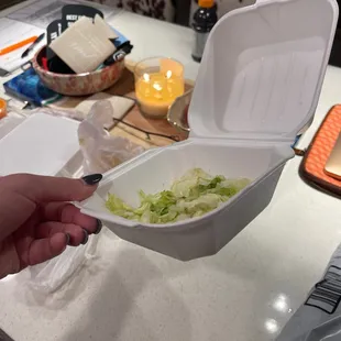 This is the House Salad...LOL...there are like, 3 lettuce leaves in here