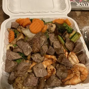 8 Hibachi Steak and Shrimp