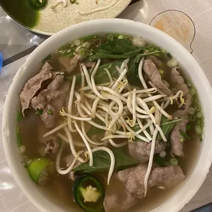 Pho  -- C. Rice Noodle Soup with Rare Eye Round Steak