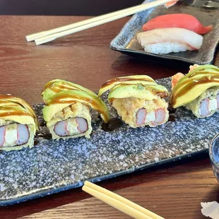 Sushi and 1 sashimi