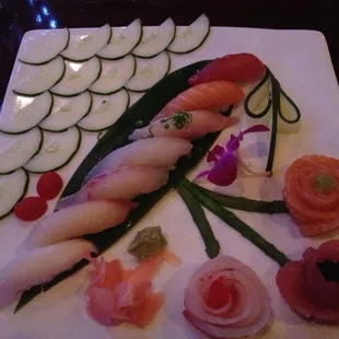 Sushi and sashimi combo