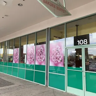 the entrance to the restaurant