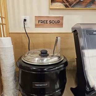 There it is, Free Miso Soup!