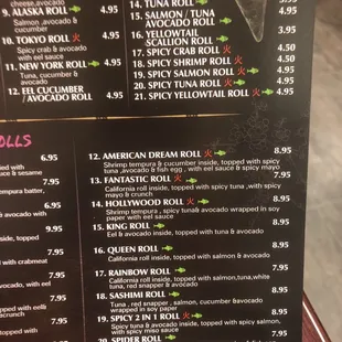 menu