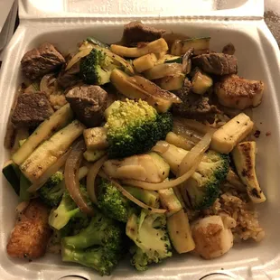 a close up of a container of food