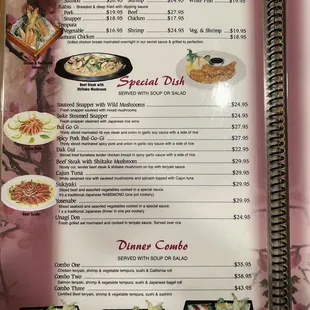 Entrees and combos