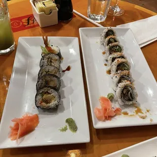 Shrimp tempura and spider roll both excellent