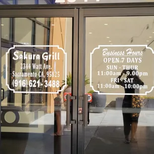 Sakura Grill entrance