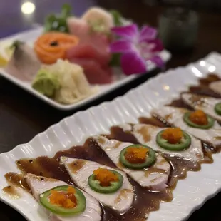 Sashimi Appetizer and Yellow Tail Platter