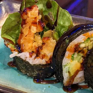 Close up of my Shrimp Tempura Roll