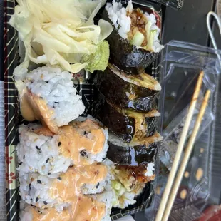 a variety of sushi