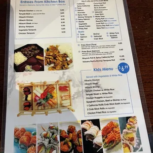 Back side of the lunch ayce menu 11am-3 pm