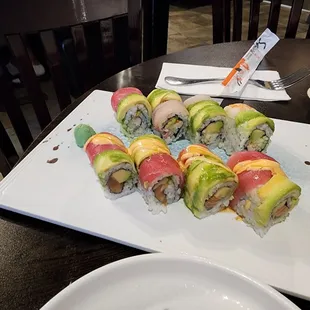 a plate of sushi