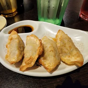 a plate of dumplings