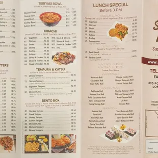 the menu
