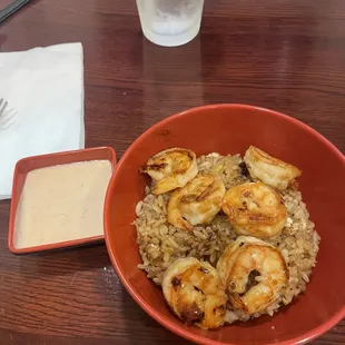 Small bowl shrimp and fried rice