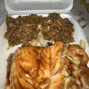 Pick two: salmon and shrimp