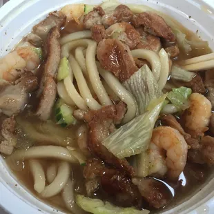 Chicken &amp; shrimp teriyaki noodle bowl