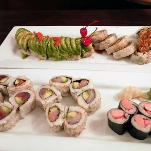 a variety of sushi
