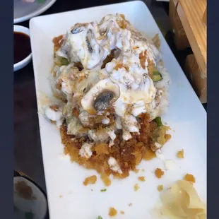 a plate of food on a table