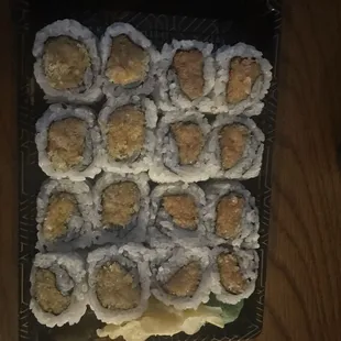 Spicy Salmon Roll and Spicy Yellowtail Roll