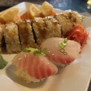 Close up of how pretty the Red Snapper nigiri was
