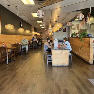 the interior of a restaurant