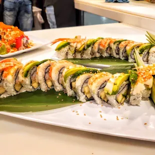a plate of sushi