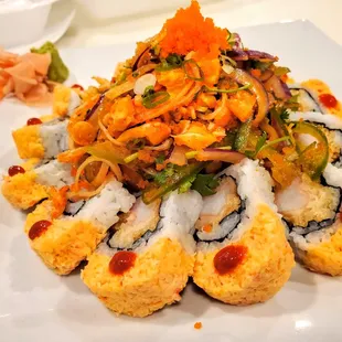 a plate of sushi