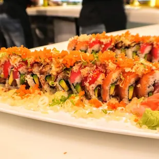 a plate of sushi