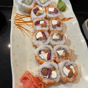 Greg Roll- Tuna, salmon, cream cheese, fish eggs