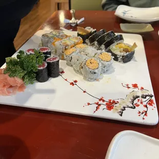 tuna roll, futomaki roll (forgot the other 2)