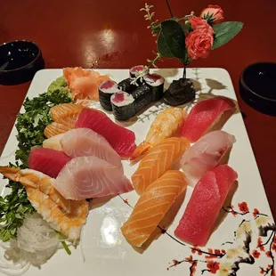 a plate of sushi
